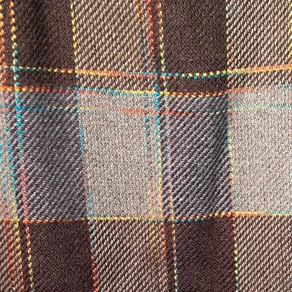 DJ & Company, 14, plaid lined wool blend a-line, midi skirt w/belt accents - Picture 7 of 9